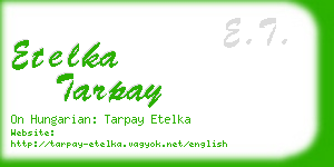 etelka tarpay business card